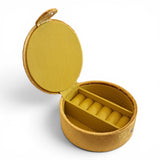 Mustard Bee Embroidered Rnd Jewellery Box