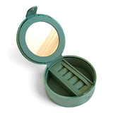Green Badger Embroidered Rnd Jewellery Box