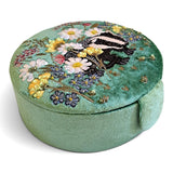 Green Badger Embroidered Rnd Jewellery Box
