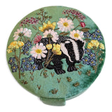 Green Badger Embroidered Rnd Jewellery Box
