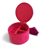 Fuchsia Floral Embroidered Trinket Box