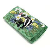 Green Badger Embroidered Jewellery Roll