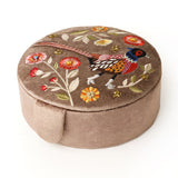 Pheasant Embroidered Rnd Jewellery Box