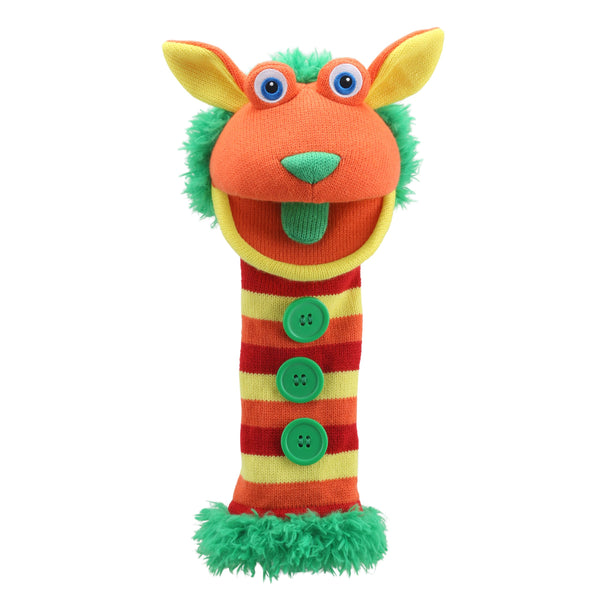 Buttons- Eco Sockette Hand Puppet