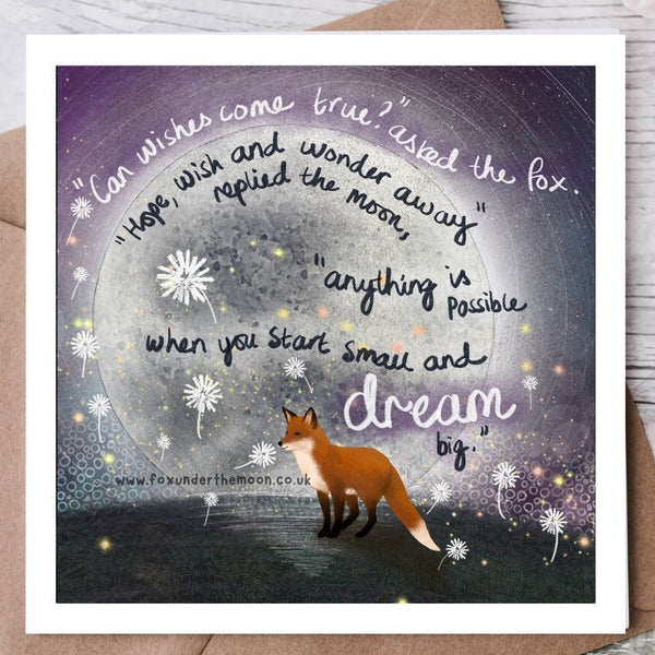Wishes - Fox Under the Moon Card