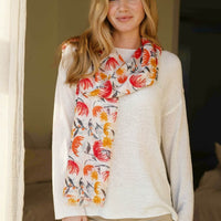 Peony African Daisy Scarf