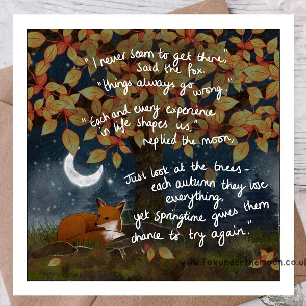 Try Again - Fox Under the Moon Card