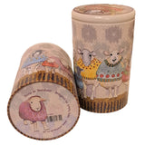 Tall Round Tin Caddy - Sheep in sweaters
