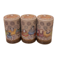 Tall Round Tin Caddy - Sheep in sweaters