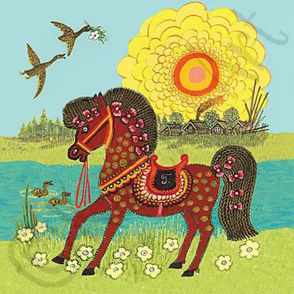 Pony with Ribbons in the Sun Card