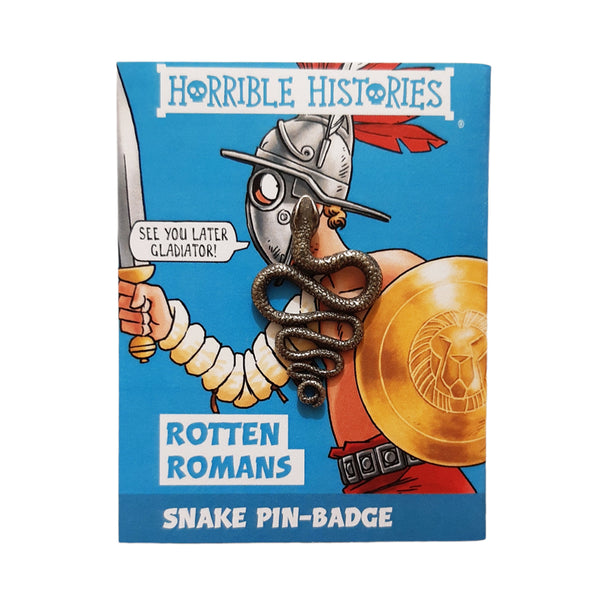 Horrible Histories Roman Road Pewter Snake Badge