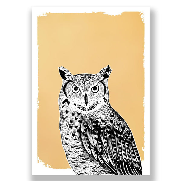 Owl - Drawn in Gold