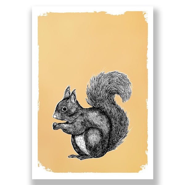 Squirrel - Drawn in Gold